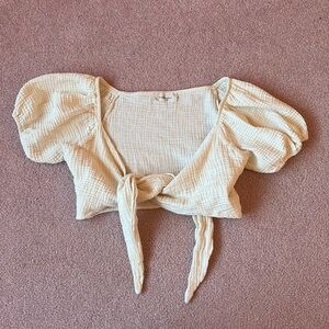 White Wrap Top Cropped Size Medium